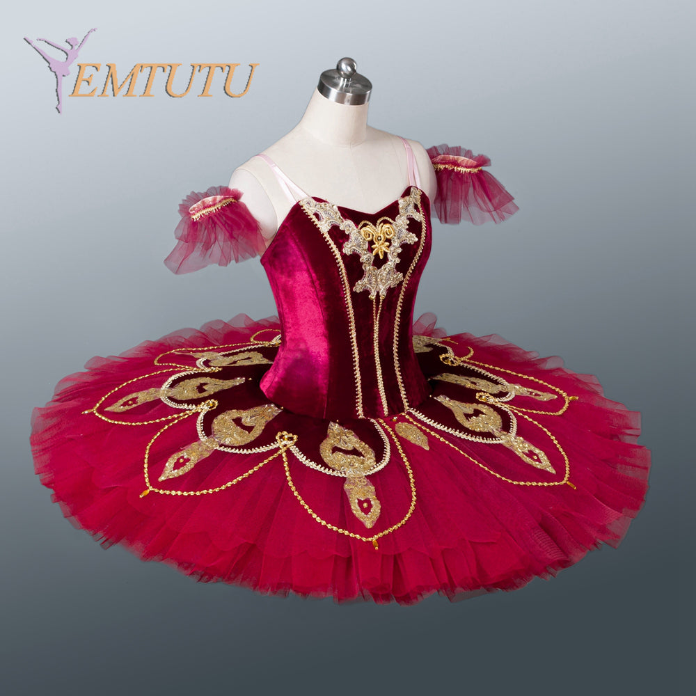 EM1130A EMTUTU Adult Professional Red Ballet Tutu Ballet Stage Costume Performance Tutus