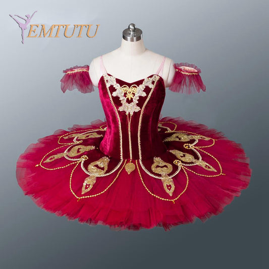 EM1130A EMTUTU Adult Professional Red Ballet Tutu Ballet Stage Costume Performance Tutus