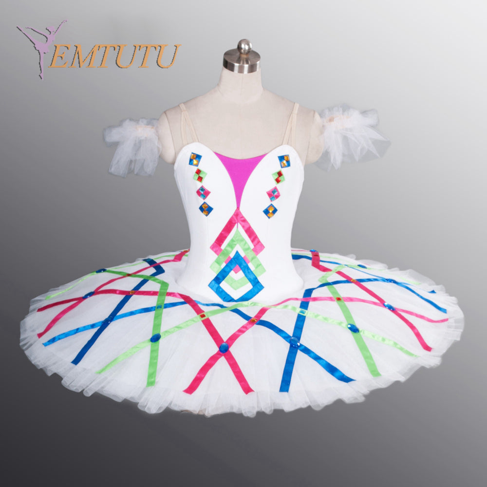 EM1100 EMTUTU Adult Professional White Ballet Tutu Ballet Stage Costume Performance Tutus