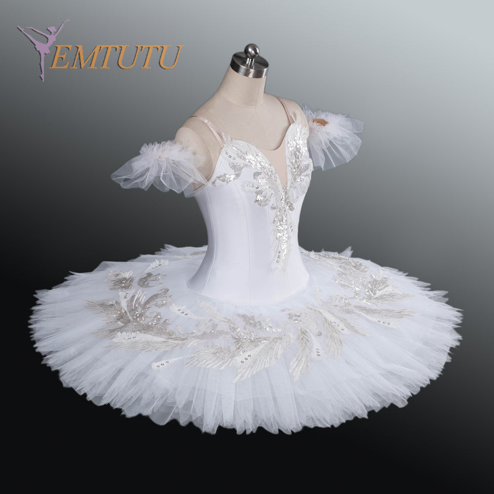 EM1157 EMTUTU White Swan Lake Ballet Tutu Dying Swan Professional Tutu Classical Performance Pancake Ballet Tutus Ballet Stage Costumes Women