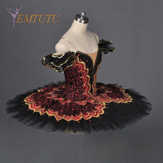 EM1057 EMTUTU Blue Adult Professional Ballet Tutu Women Performance Pancake Tutu Skirt Ballet Stage Tutu Costume