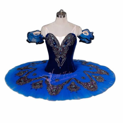 EM1052B  EMTUTU Harlequinade Professional Ballet Tutu Costume Blue Pancake Performance Tutu Adult Classical Ballet Tutu Dress for Women