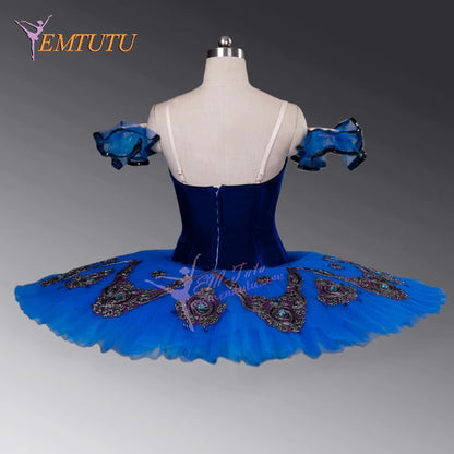 EM1052B  EMTUTU Harlequinade Professional Ballet Tutu Costume Blue Pancake Performance Tutu Adult Classical Ballet Tutu Dress for Women