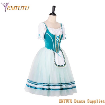 EM1282 EMTUTU Green Velvet Custom Made Professional Ondine Dance Competition Romantic Costume Ballerina Dress Tutu