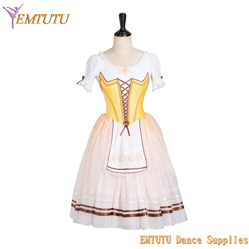 EM1302 EMTUTU Gold Degas Ballerina Professional Romantic Dress Tutu Coppelia Doll Peasant Costume Ballet