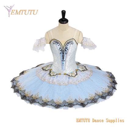 EM1405 EMTUTU Adult Professional Ballet Tutu Blue Women Raymonda Ballet Stage Costumes Pancake Performance Tutus Blue Bird