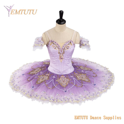 EM1409 EMTUTU Adult Professional Ballet Tutu Lilac Fairy Women Ballet Stage Costumes Pancake Performance Tutus Purple Custom Made