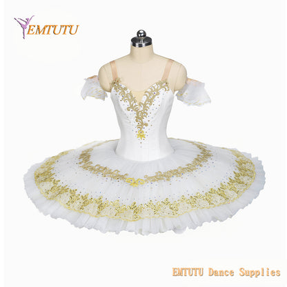 EM1425 EMTUTU Raymonda Professional Ballet Tutu Costume White Gold Adult Child Competition Performance Ballet Stage Tutus Women