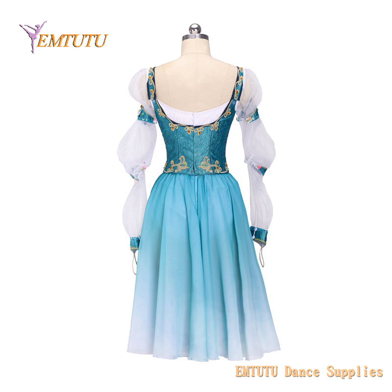 EM1426 EMTUTU Adult Girls Professional Ballet Costume Swan Lake Pas De Trois Performance Ballet Long Dress YAGP Blue EM1426