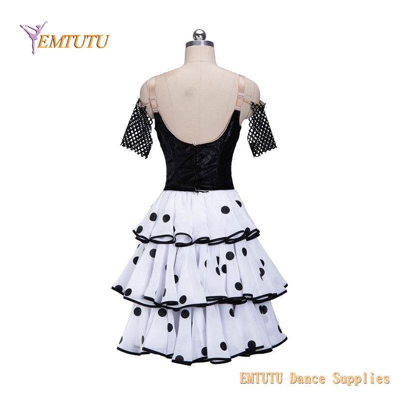 EM1429 EMTUTU Black White Professional Ballet Long Tutu Costume Don Quixote Competition Ballet Tutu Dress Women Adult Child