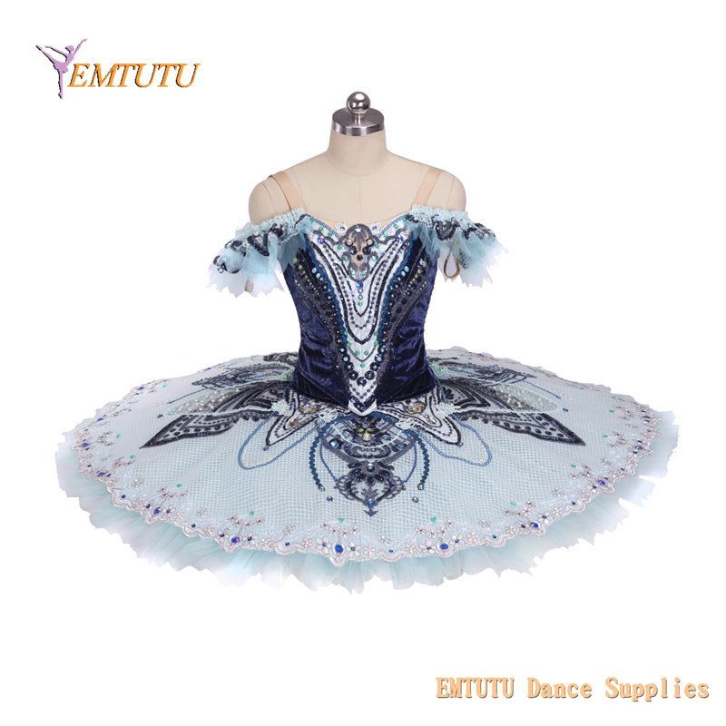 EM1431 EMTUTU Women Girls Professional Ballet Tutu Adult Child Esmeralda Variation Ballet Pancake Tutu Costume Blue Custom Made