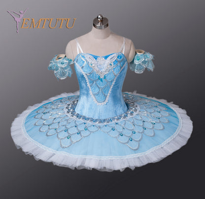 EM1044 EMTUTU Adult Child Professional Ballet Tutu Blue Women Pancake Ballet Tutu Performance Classical Ballet Tutu