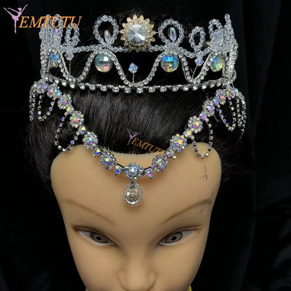 BH212 EMTUTU Sleeping Beauty Ballet Headpiece Crown La Bayadere Crystal Ballet Tiara Le Corsaire Performance Ballet Headwear Custom Made