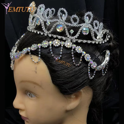 BH212 EMTUTU Sleeping Beauty Ballet Headpiece Crown La Bayadere Crystal Ballet Tiara Le Corsaire Performance Ballet Headwear Custom Made