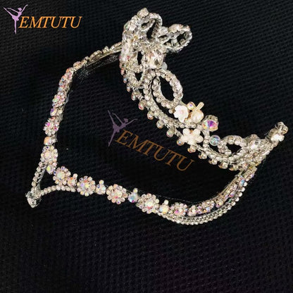 BH227 EMTUTU La Bayadere Professional Ballet Headpiece Crown Sleeping Beauty Silver Crystal Ballet Tiara Hand Made Ballet Headwear headdress