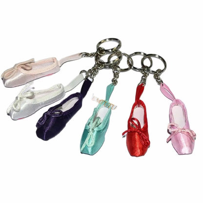 EMTUTU Mini Ballet Shoe Keychain Ballet Gift Satin Pointe Shoes Key Ring Pink Dance shoes Ballet Bag Charm Accessory