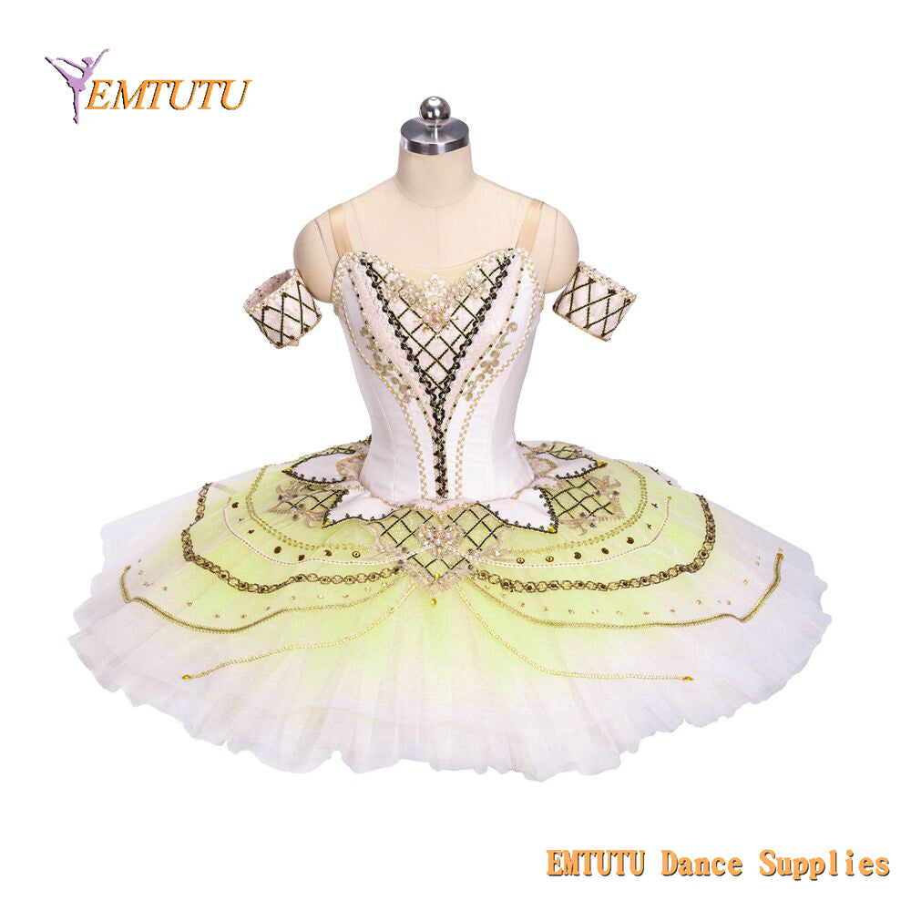 EM1413 EMTUTU Yellow Gold Adult Professional Ballet Tutu Raymonda Women Girls Ballet Stage Costumes Pancake Performance Tutus YAGP