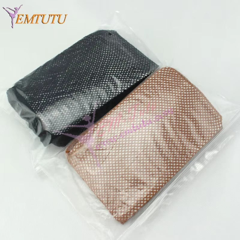 BW037 EMTUTU Ballroom Salsa Samba Latin Professional Fishnet Dance Tights Tan Toffee Caramel Black Hard Yarn Fishnet Tights Pantyhose