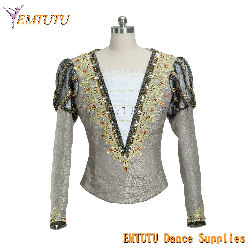 EM015 EMTUTU Customized Men's Ballet Tunic Professional Ballet Costumes for Male Long Sleeve Ballet Jacket for performance