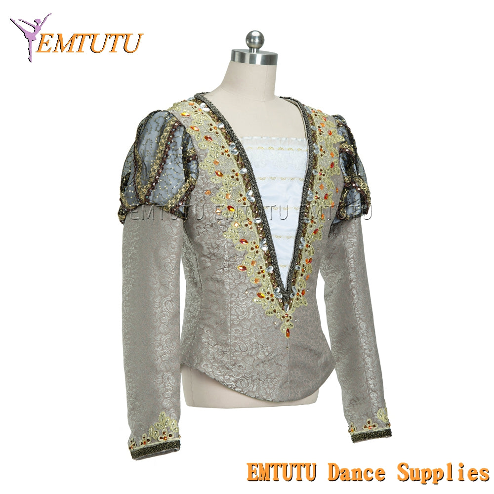 EM015 EMTUTU Customized Men's Ballet Tunic Professional Ballet Costumes for Male Long Sleeve Ballet Jacket for performance