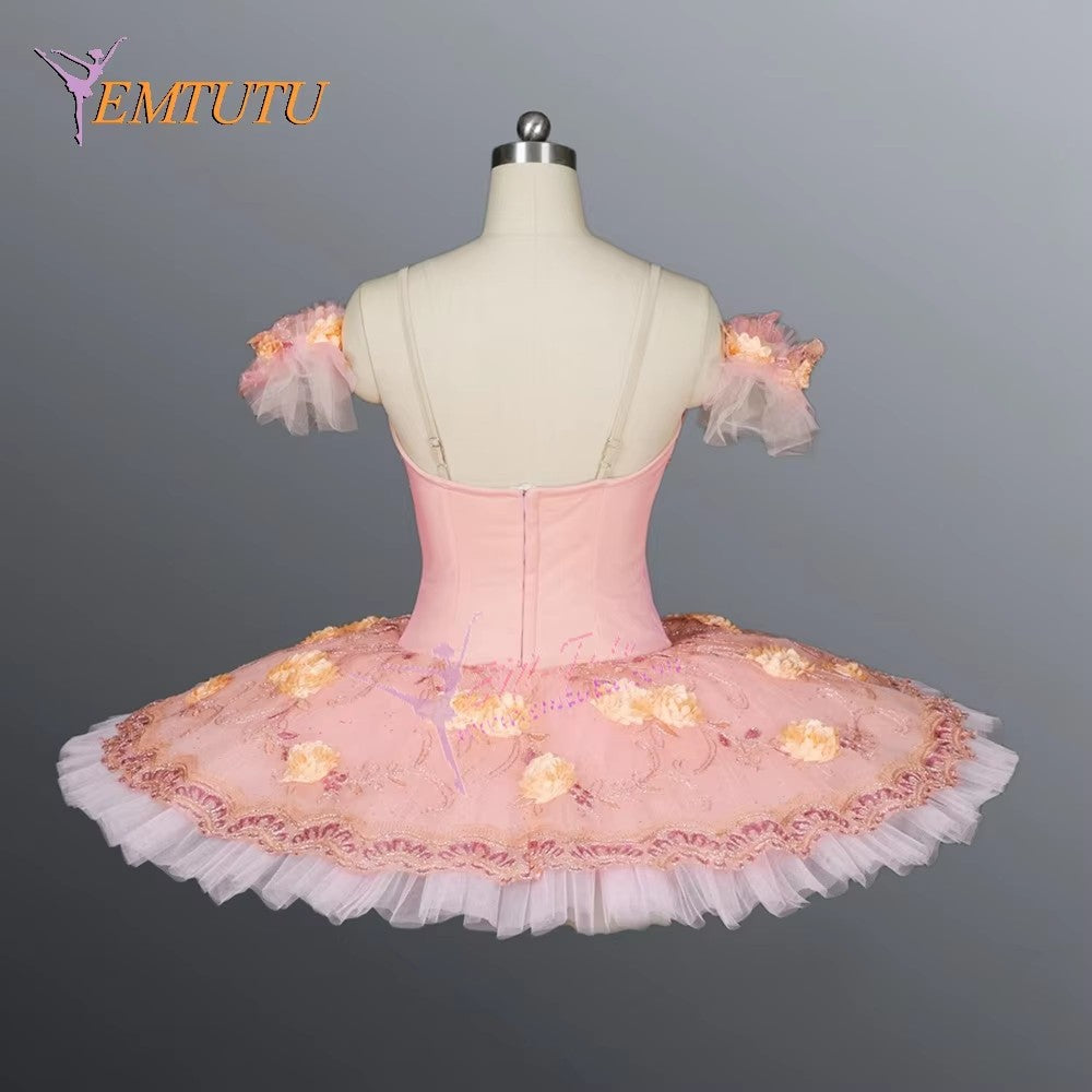 EM1082 EMTUTU Adult Professional Ballet Tutu Peach Pink Sugar Plum Fairy Ballet Stage Costume Nutcracker Competition Performance Tutus EMTUTU