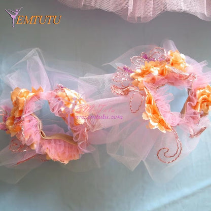 EM1082 EMTUTU Adult Professional Ballet Tutu Peach Pink Sugar Plum Fairy Ballet Stage Costume Nutcracker Competition Performance Tutus EMTUTU