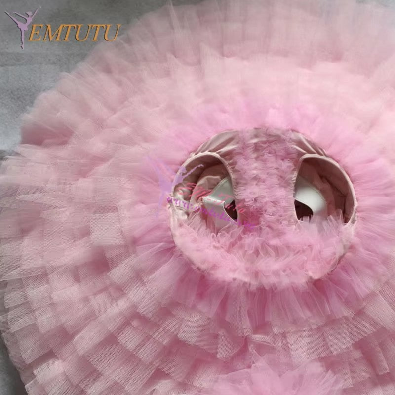 EM1177  EMTUTU Adult Pink Gold Professional Ballet Tutu Women Nutcracker Platter Pancake Ballet Tutu Dress Classical Ballet Performance Costume