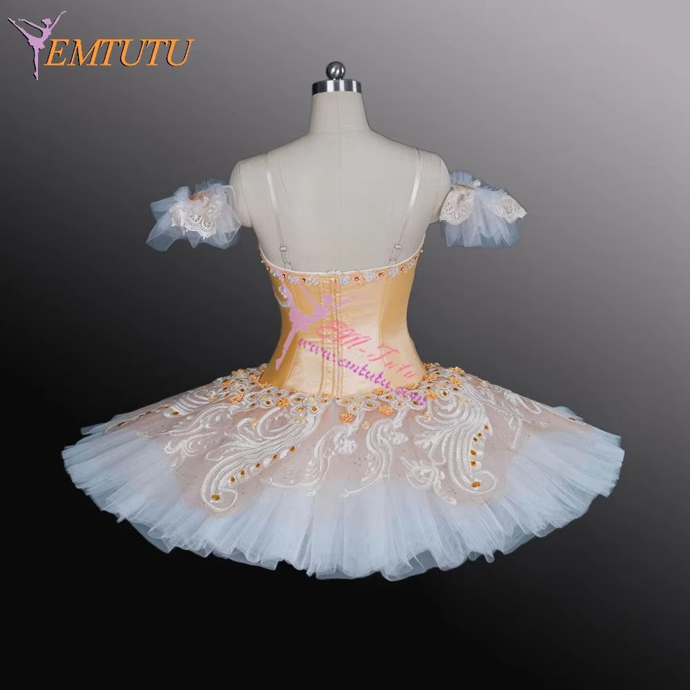 EM1178 EMTUTU Adult Professional Ballet Tutus Peach Pink Fairy Doll Professional Ballet Costumes Nutcracker Pancake Performance Tutu Ballet