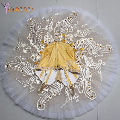 EM1178 EMTUTU Adult Professional Ballet Tutus Peach Pink Fairy Doll Professional Ballet Costumes Nutcracker Pancake Performance Tutu Ballet