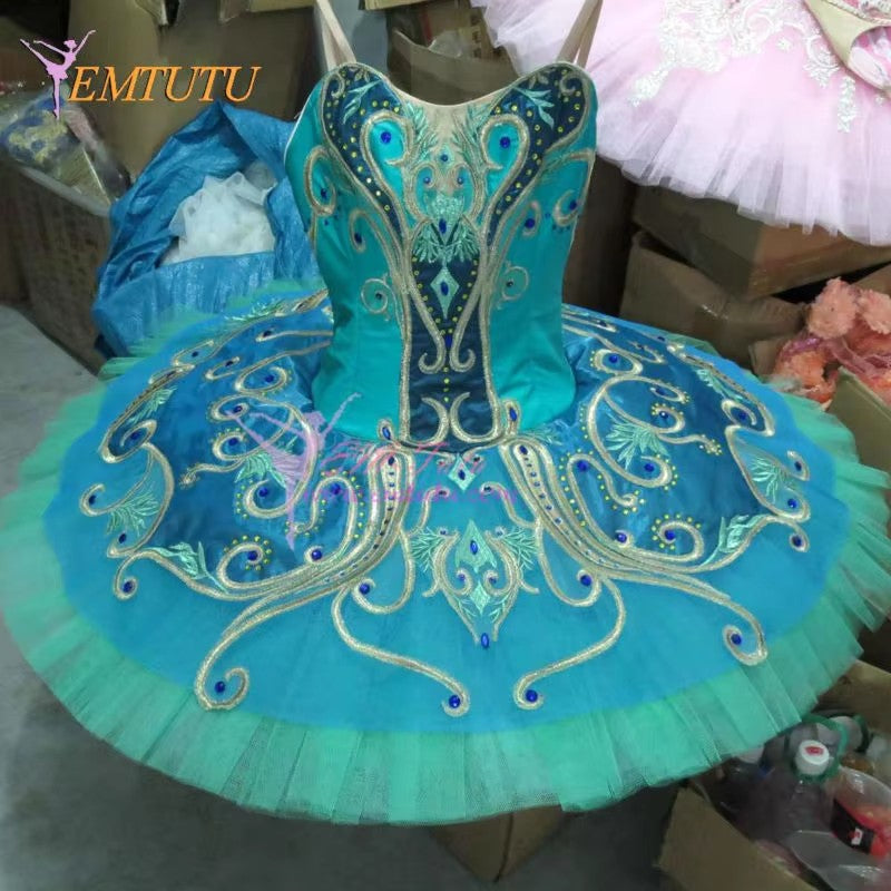 EM1195 EMTUTU  adult women professional ballet tutus Le Corsaire tutu Green Gold classical performance tutus competition ballet costume