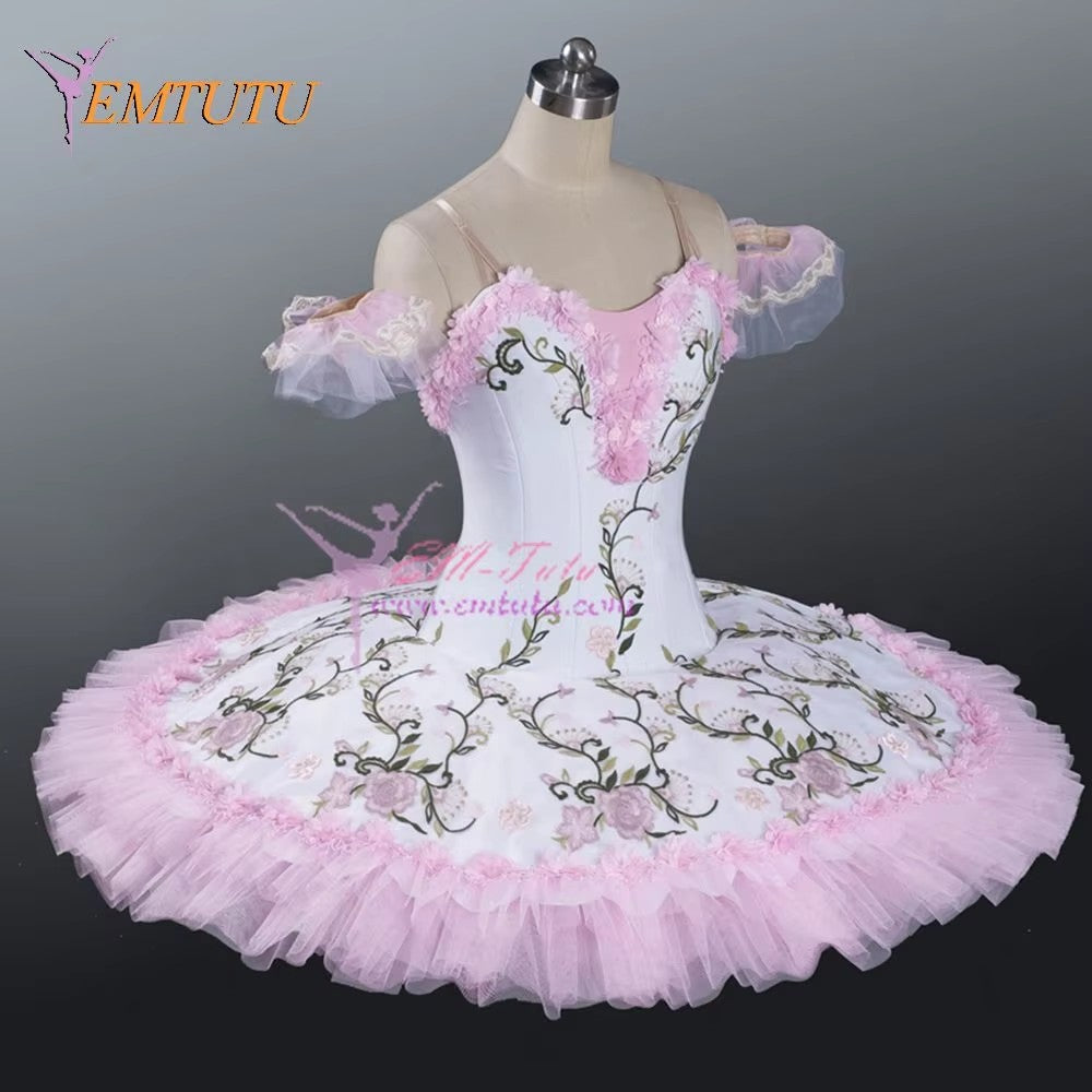 EM1196 EMTUTU Adult Professional Ballet Tutus Pink White Competition Classical Ballet Tutu Women Custom Performance Platter Ballet Tutu Dress