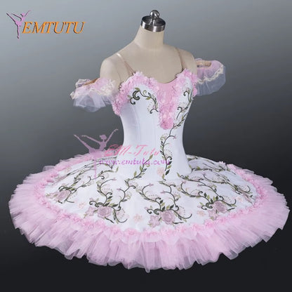 EM1196 EMTUTU Adult Professional Ballet Tutus Pink White Competition Classical Ballet Tutu Women Custom Performance Platter Ballet Tutu Dress