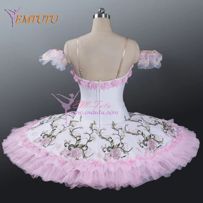 EM1196 EMTUTU Adult Professional Ballet Tutus Pink White Competition Classical Ballet Tutu Women Custom Performance Platter Ballet Tutu Dress