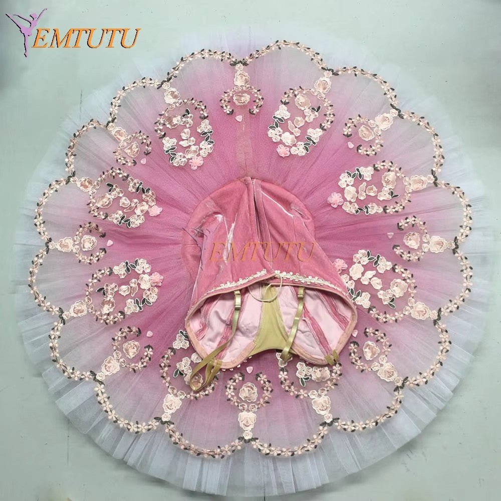 EM1233 EMTUTU Women pink professional ballet tutu Nutcracker Tutus concert competition ballet costume pancake platter performance ballet tutu