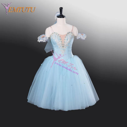 EM1261-EM1264 EMTUTU Light Purple Fairy Ballet Long Tutu Dress Blue Women Professional Ballet Tutus Pink Cinderella Ballet Stage Costume Yellow