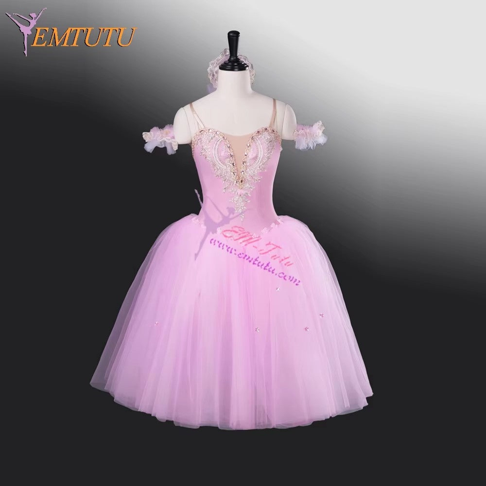 EM1261-EM1264 EMTUTU Light Purple Fairy Ballet Long Tutu Dress Blue Women Professional Ballet Tutus Pink Cinderella Ballet Stage Costume Yellow