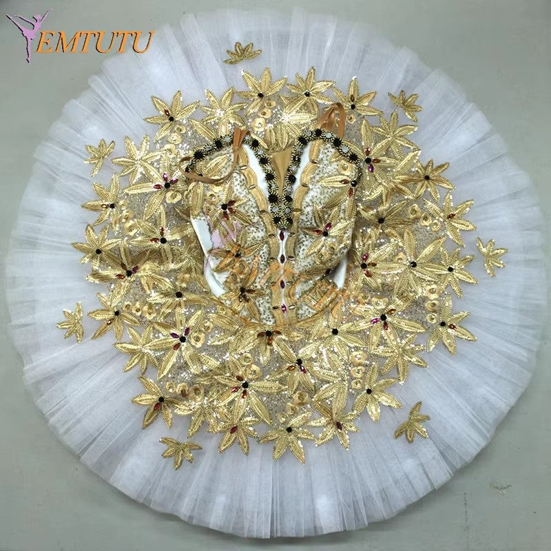 EM1277 EMTUTU Women Professional Ballet Tutus Purple Gold Classical Ballet Stage Performance ballet Tutu Costumes Ballerina Pancake Tutu Skirt