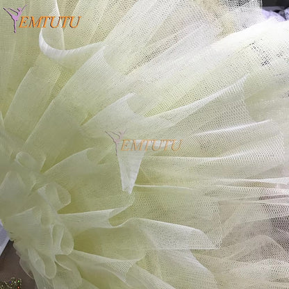 EM1279 EMTUTU Adult Professional Tutu Yellow Gold Dew Drop Fairy Tutu Classical Ballet Tutus Women Ballet Stage Costume Pancake Tutu Ballet