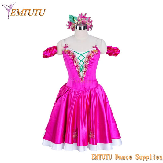 EM1350 EMTUTU Girls Professional Ballet Stage Dress Chipollino Hot Pink Ballerina Ballet Tutu Costume Custom Made