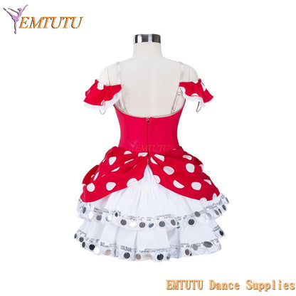 EM1351 EMTUTU Girls Chipollino Professional Ballet Stage Dress Red White Ballerina Ballet Tutu Costume Custom Made