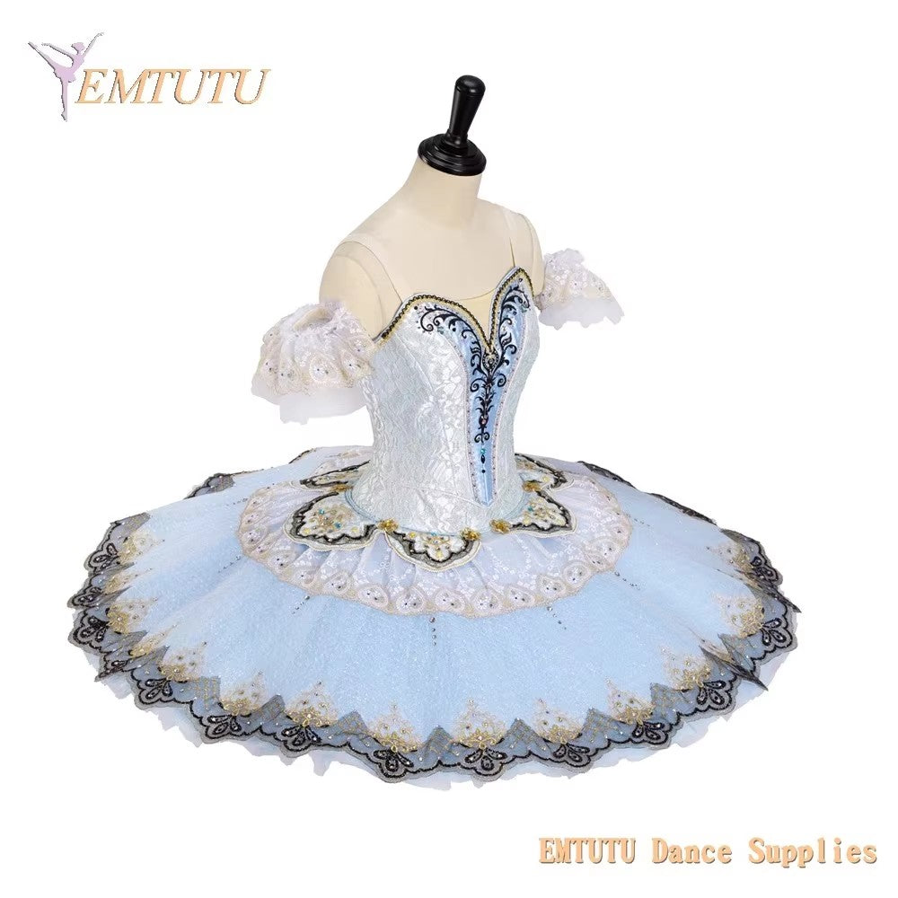 EM1405 EMTUTU Adult Professional Ballet Tutu Blue Women Raymonda Ballet Stage Costumes Pancake Performance Tutus Blue Bird