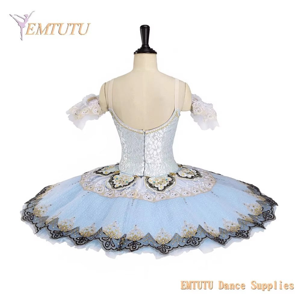 EM1405 EMTUTU Adult Professional Ballet Tutu Blue Women Raymonda Ballet Stage Costumes Pancake Performance Tutus Blue Bird