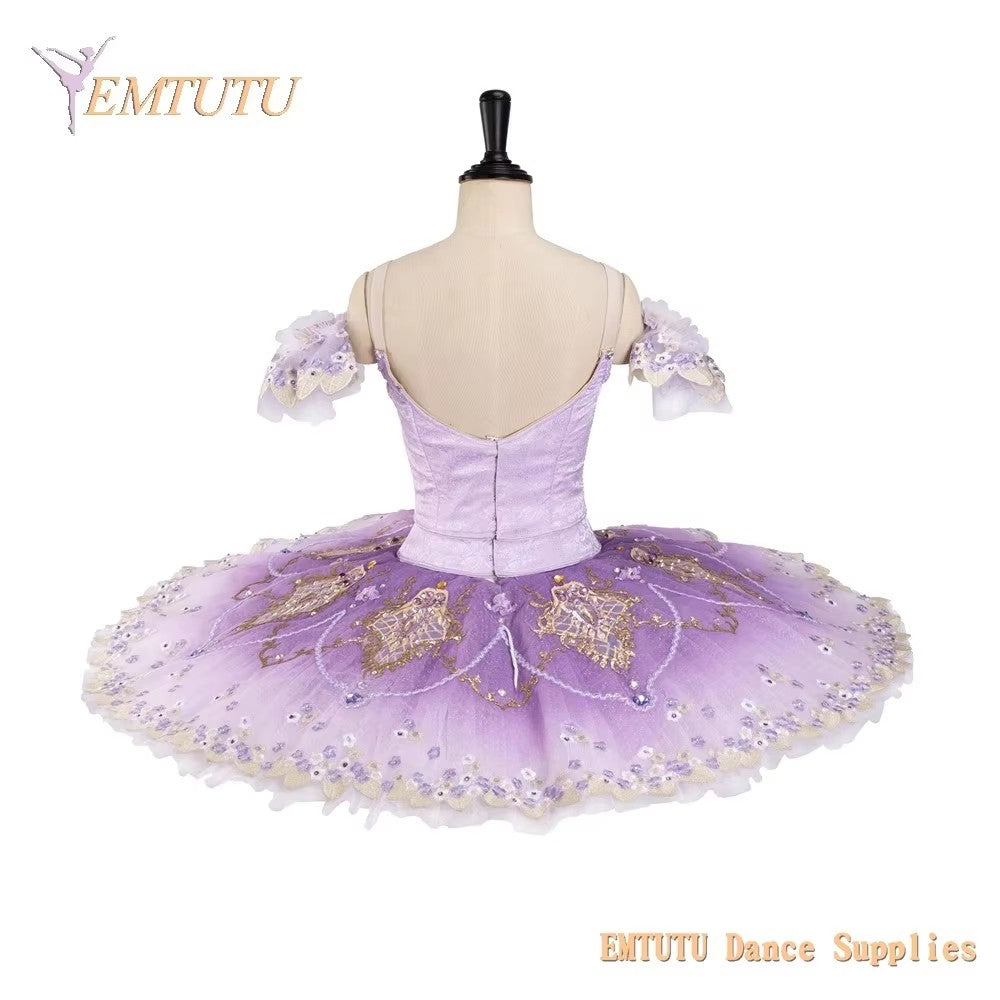 EM1409 EMTUTU Adult Professional Ballet Tutu Lilac Fairy Women Ballet Stage Costumes Pancake Performance Tutus Purple Custom Made