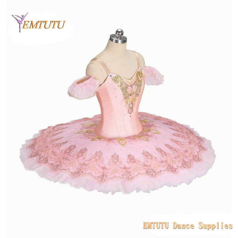 EM1424 EMTUTU Adult Child Professional Ballet Pancake Tutu Pink Fairy Doll Sugar Plum Fairy Performance Tutu Costumes Women Girl