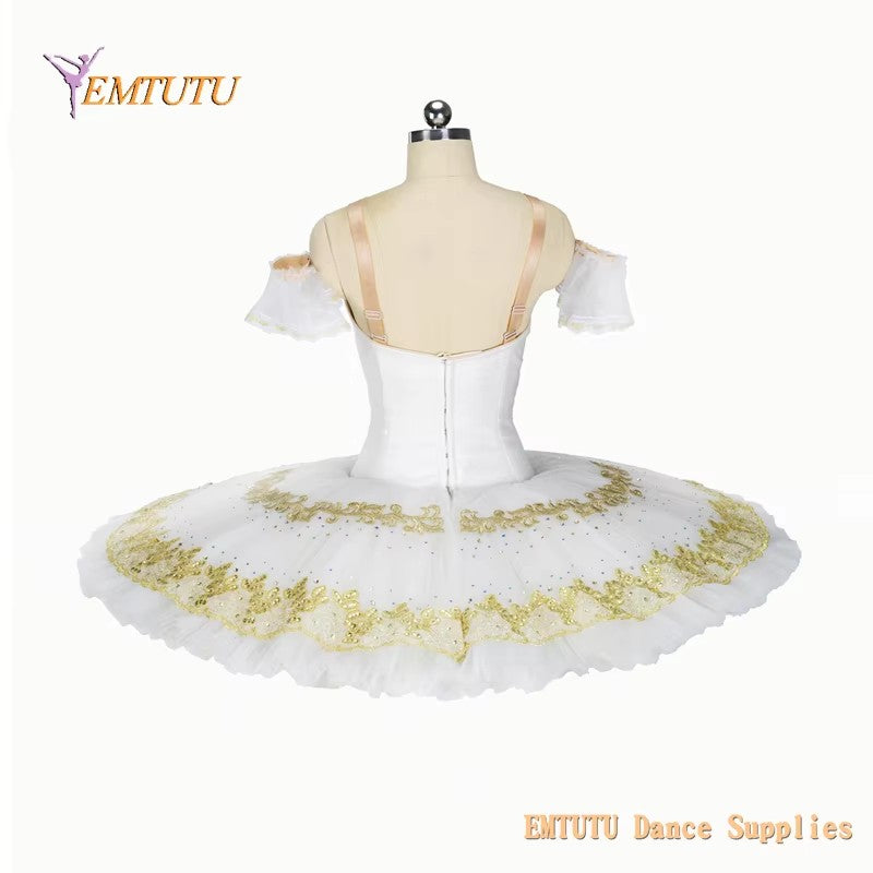 EM1425 EMTUTU Raymonda Professional Ballet Tutu Costume White Gold Adult Child Competition Performance Ballet Stage Tutus Women