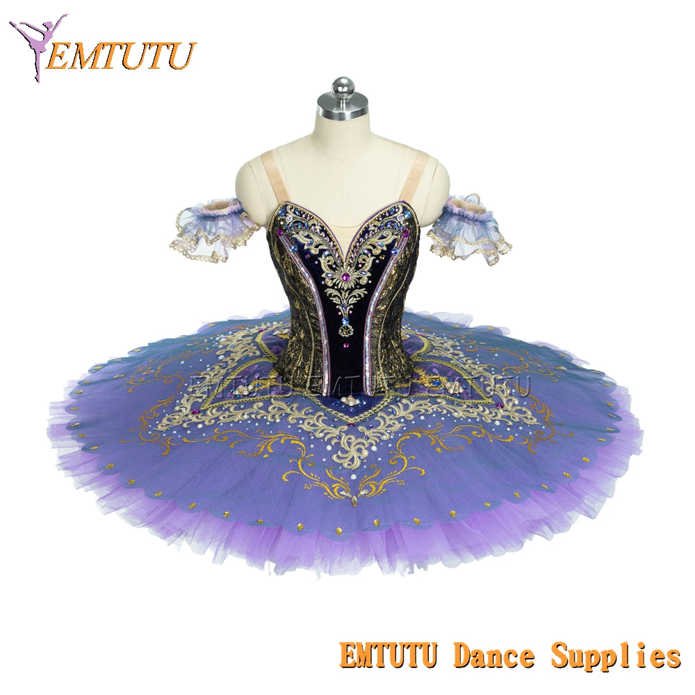 EM1433 EMTUTU Adult Professional Ballet Tutu Lilac Fairy Women Ballet Stage Costumes Pancake Performance Tutus Purple Custom Made