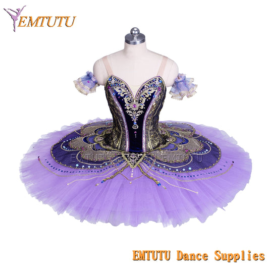 EM1434 EMTUTU Adult Professional Ballet Tutu Lilac Fairy Women Ballet Stage Costumes Pancake Performance Tutus Purple Custom Made