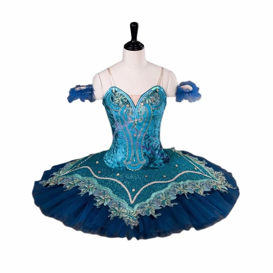 EM9004 EMTUTU Women Blue professional ballet tutu classical performance concert competition ballerina ballet stage costume pancake tutus blue