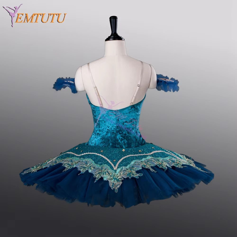 EM9004 EMTUTU Women Blue professional ballet tutu classical performance concert competition ballerina ballet stage costume pancake tutus blue