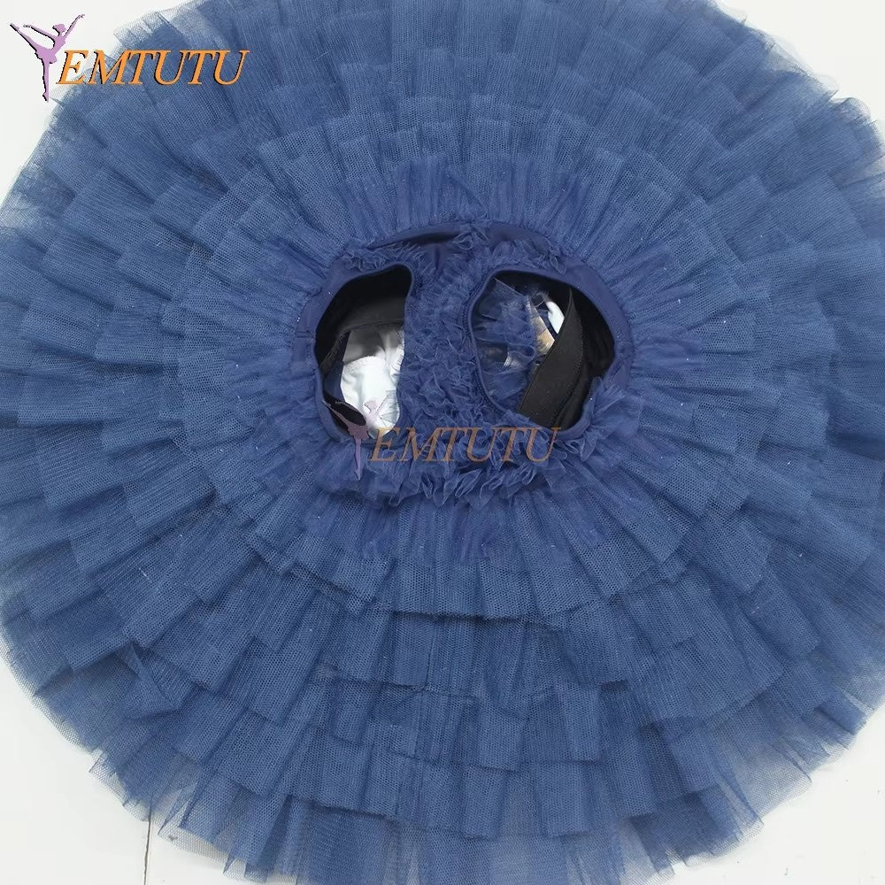 EM9004 EMTUTU Women Blue professional ballet tutu classical performance concert competition ballerina ballet stage costume pancake tutus blue